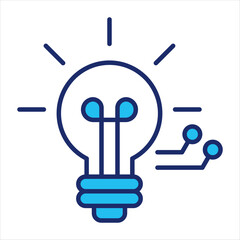 Knowledge icon vector illustration in blue duo-tone style