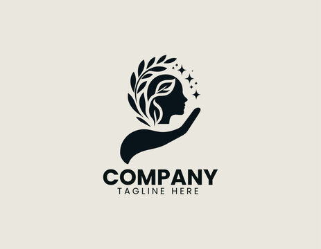 Healing Hand Mind black vector logo