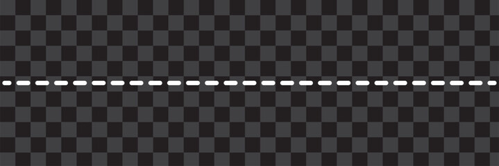 Horizontal long dashed line stroke border isolated on transparent background.