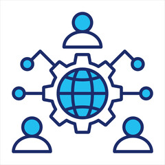 Digital culture icon vector illustration in blue duo-tone style