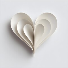 Paper Heart Shape on White Background