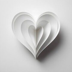 Paper Heart Shape on White Background