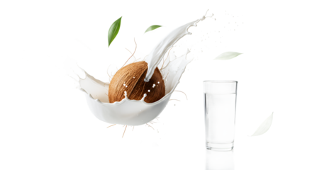 Exotic Durian Fruit Splashing into Creamy Liquid, Tropical Delicacy