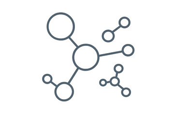 Network connecting abstract nodes, linking data, science, and communication. Global connection, social media web, transparent background