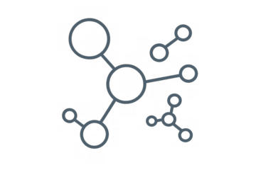 Network connecting abstract nodes, linking data, science, and communication. Global connection, social media web, transparent background