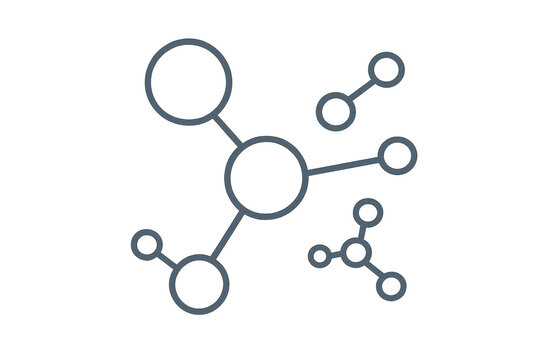 Network connecting abstract nodes, linking data, science, and communication. Global connection, social media web, transparent background