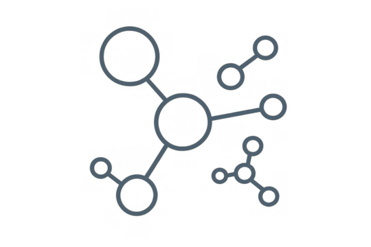 Network connecting abstract nodes, linking data, science, and communication. Global connection, social media web, transparent background