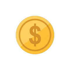 Obraz premium Golden coin with dollar sign represents wealth and financial success.