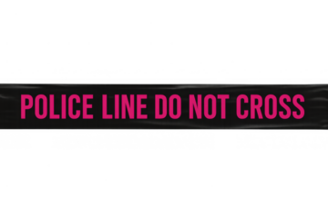 Police line do not cross warning tape creating a barrier for crime scene safety and legal investigation, transparent background