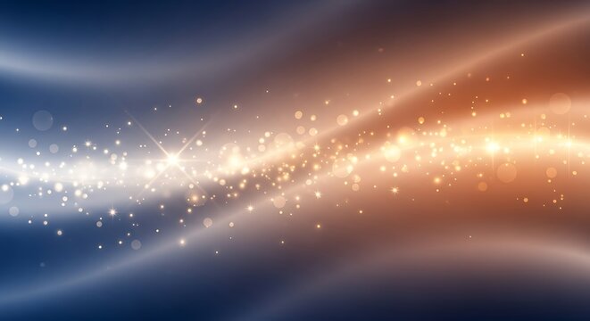 Abstract cosmic nebula with swirling light streaks and glittering stardust particles creating a vibrant energy field