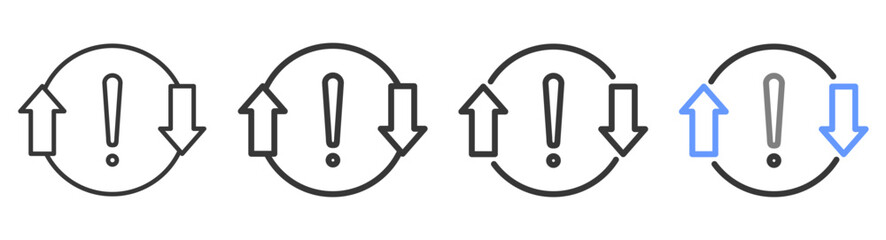 The Ultimate priority Styles with Variations Line of icon set vector illustration