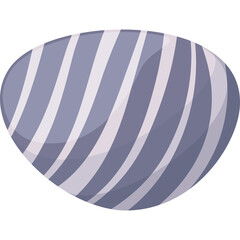 Smooth Oval Object with Alternating Gray and White Stripes and Transparent Background Isolated Object Detailed Vector Graphic