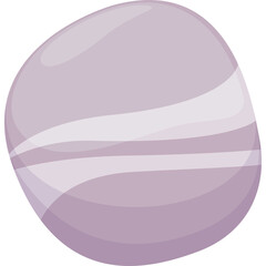 Smooth Rounded Oval Object In A Light Lavender Hue With Translucent White Stripes Floating Seamlessly Against A Transparent Background