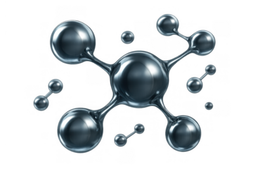 Abstract molecule structure representing modern science, technology, medicine, and chemistry, with atoms forming connections