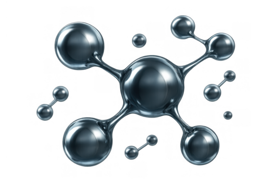 Abstract molecule structure representing modern science, technology, medicine, and chemistry, with atoms forming connections