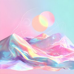 Pastel Vaporwave Holographic Abstract Design