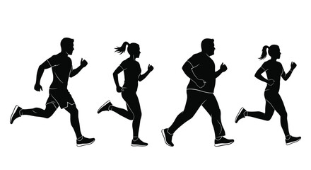 Running silhouettes fitness motivation healthy lifestyle exercise
