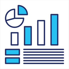 Data literacy icon vector illustration in blue duo-tone style