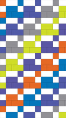 Modern Abstract Geometric Seamless Pattern with Rectangles in a Colorful Palette Design Ideal for Backgrounds and Wallpapers