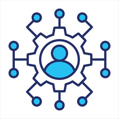Skills icon vector illustration in blue duo-tone style