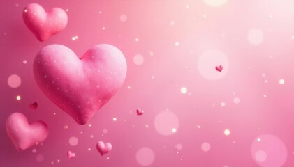 Soft pink heart backdrop, delicate design, subtle sparkle, gradient, wedding, subtle