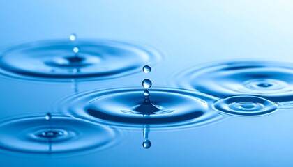 Water Droplets Ripples: A close-up view captures the mesmerizing beauty of water droplets creating delicate ripples on a serene water surface, a symbol of purity and tranquility.