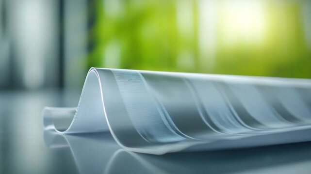 Artistic Display of Transparent Sheet: A delicate dance of light and form is captured in this macro shot, showcasing a transparent sheet in an abstract, flowing arrangement.