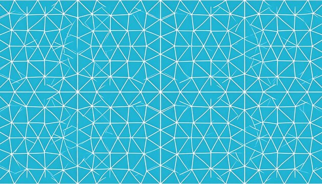 An abstract geometric pattern with white lines creating many triangles on a vibrant light blue background - Powered by Adobe