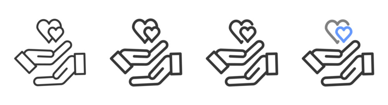 The Ultimate responsibility Styles with Variations Line of icon set vector illustration