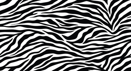 Zebra print background black and white animal skin seamless pattern