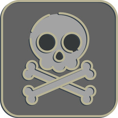 Icon skull. Pirates theme elements. Icon in embossed style.