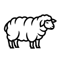 Stylized Sheep Illustration with Thick Wool and Defined Legs.