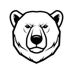 Bold Black and White Bear Head Logo Design.