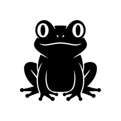 Black and white frog silhouette illustration, perfect for design and print.