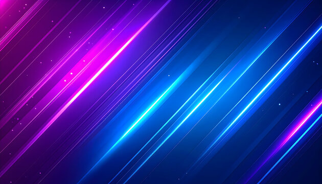 Abstract Neon Light Streaks Background