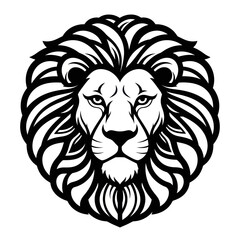 Obraz premium Majestic lion head illustration showcasing strength and regal presence in striking detail.