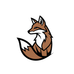 Obraz premium Stylized Fox Illustration with Brown Fur and White Accents.