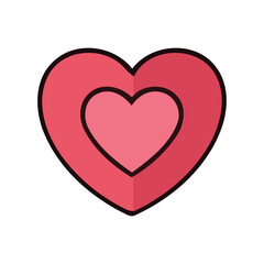 Layered Heart Shape – Romantic Love Symbol Vector Illustration