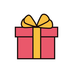 Wrapped Gift Box with Bow – Festive Present Vector Illustration