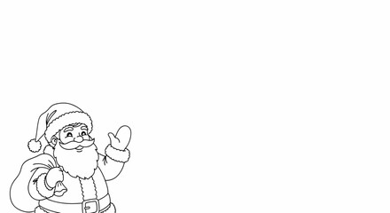 Whimsical Santa Claus Outlined Illustration For Festive Creations