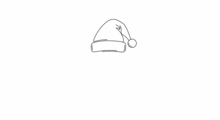 Whimsical Santa Hat Outline For Festive Designs And Decorations