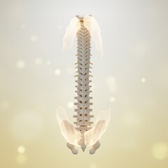 Wellness Posture Support: Healthy Spinal Column with Abstract Glowing Forms for Healing, Therapy, Good Posture, Bone Health, and Pain Relief.