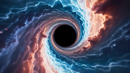 Abstract rotating nebula with a black hole at its center. 4k video - Powered by Adobe