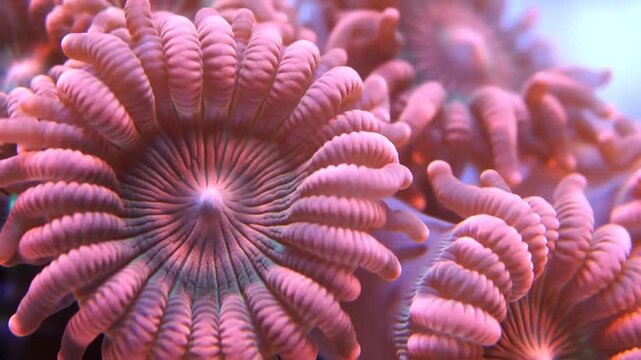 Macro Coral Reef: Stunning Close-Up of Aquatic Flora in Vibrant Hues Underwater