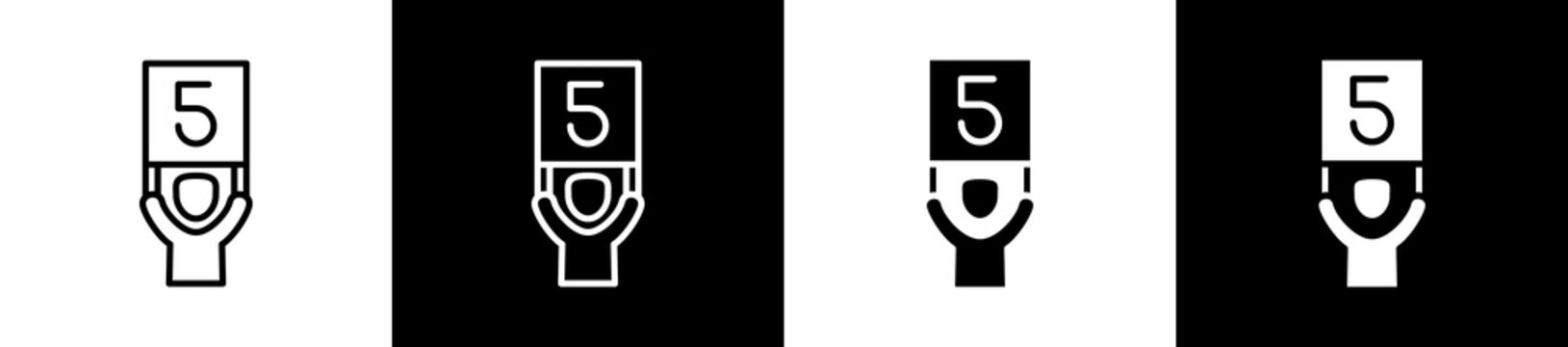 Html 5 icon variations in line and glyph style on black and white background
