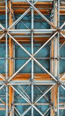 Abstract Top Down View of Scaffolding in Industrial Construction