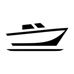 Simple minimalist boat logo silhouette vector design