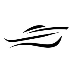 Simple minimalist boat logo silhouette vector design