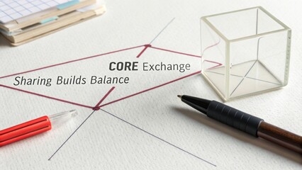 Core Exchange Conceptual Design With Geometric Shapes and Writing Instruments for Collaborative Projects and Ideas