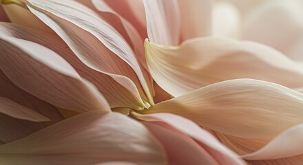 Close up of delicate pastel flower petals soft texture organic aesthetic